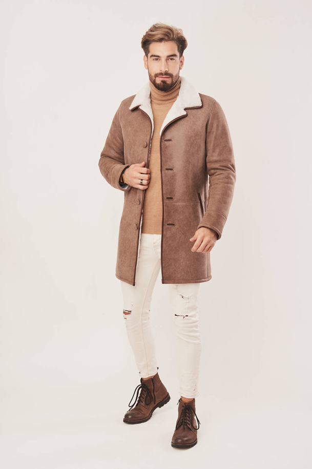 Herren Wintermantel - Lammfellmantel